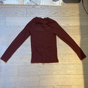 Aritzia Maroon long sleeve shirt